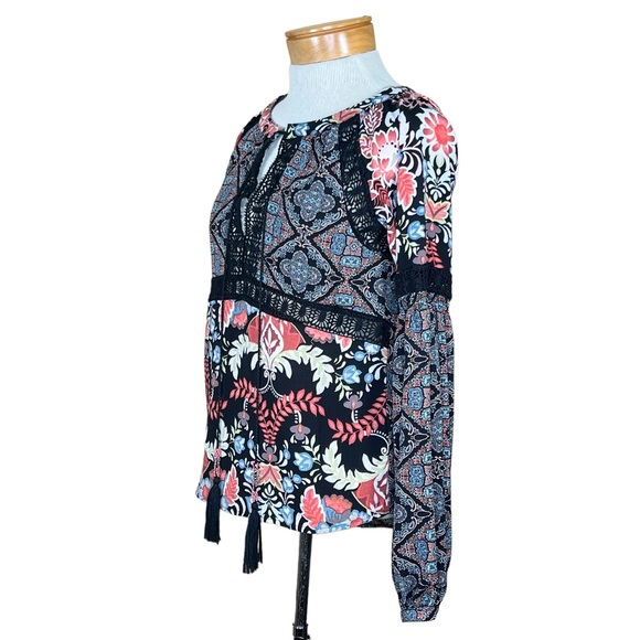 Ban Jara Women’s Boho Top With Statement Sleeves & Beaded Tassel Ties XS - Picture 15 of 15